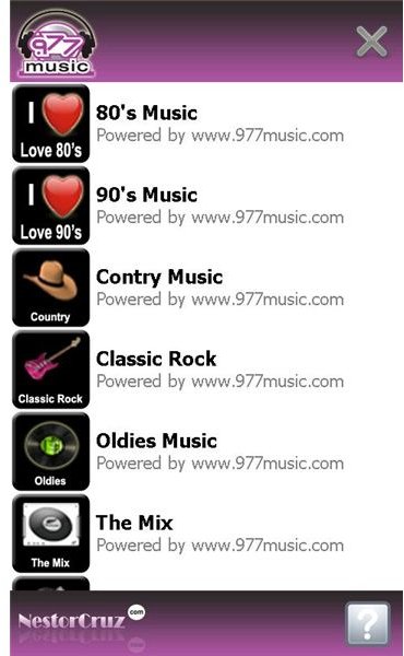 Free Internet radio for Windows Mobile, 977Music Mobile Radio