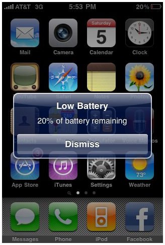 iphone yellow battery status