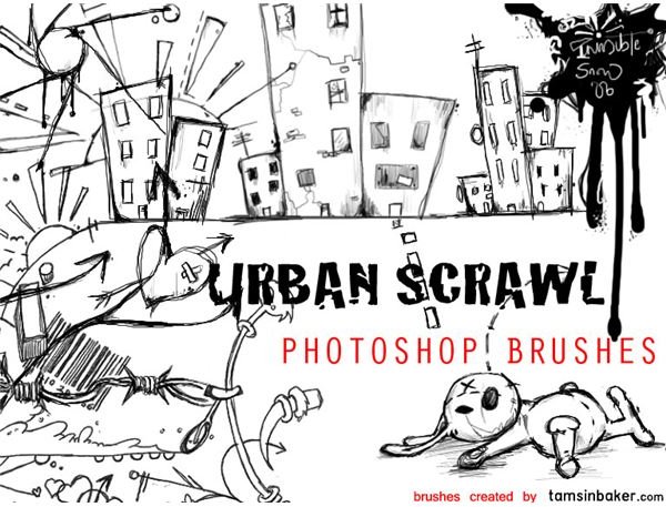 Urban Scrawl Photoshop Brushes by InvisibleSnow