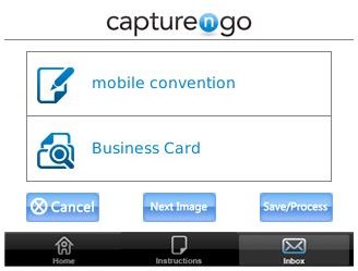 CaptureNGo blackberry business card scan