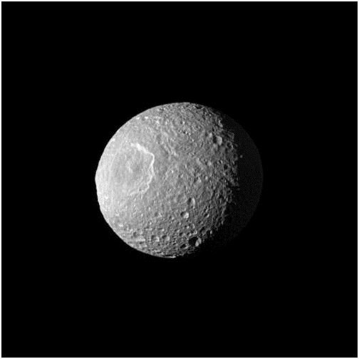 Mimas - Gibbous - Image courtesy of NASA