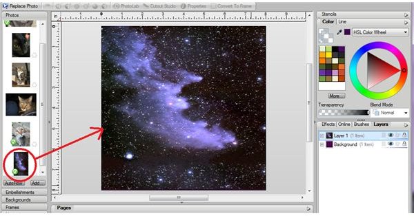 NASA image of WItch head nebula added to page- stretched from original proportions to look more witchy
