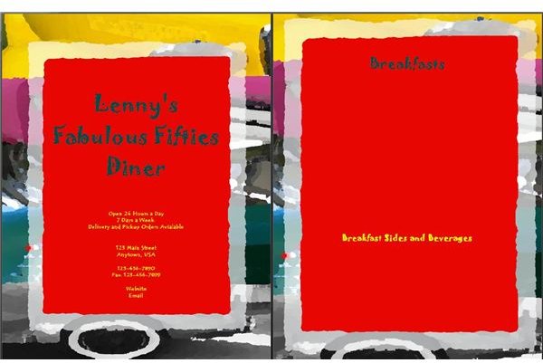 Have fun creating your menu with this 50s diner menu template