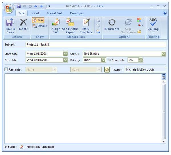 How to Assign Project Tasks to Others in Microsoft Outlook 2007