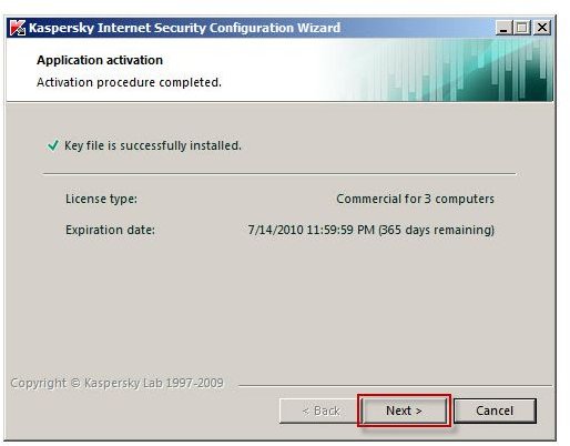 Kaspersky Internet Security 2010 Activation 