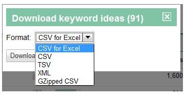Google Keyword Search Tool Download keyword Ideas