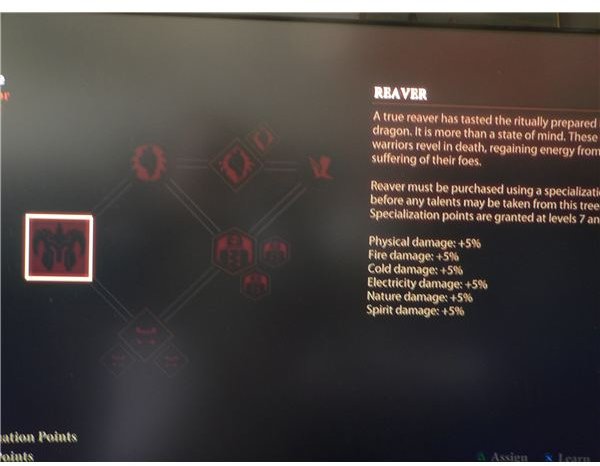 Dragon Age 2 Warrior Specializations Guide: Reaver skill tree.