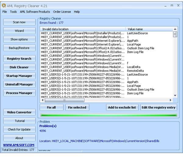 Windows 7 Free Registry Cleaner AML Registry Cleaner Bright Hub