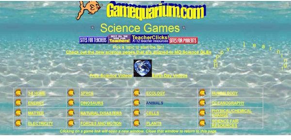 Gamequarium Science games