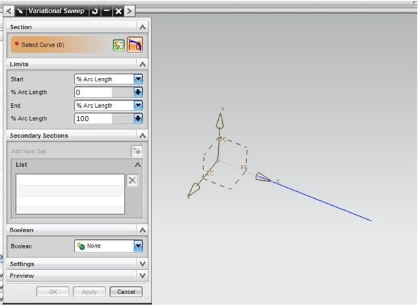 UG variational sweep guide curve