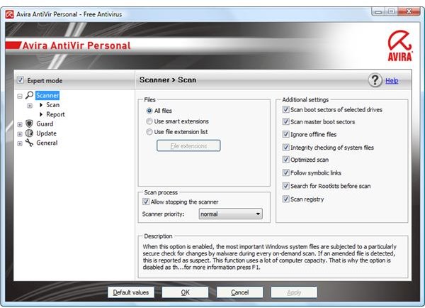 Scan All Files by AntiVir Guard