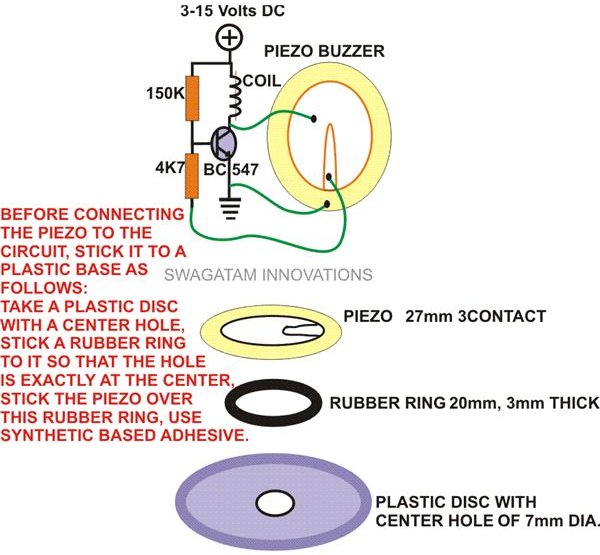 Simple Buzzer Circuit Schematic, Image