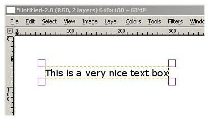 GIMP Text Box