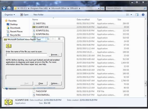The Inbox Repair Tool can recover data from a corrupted Outlook.pst file.