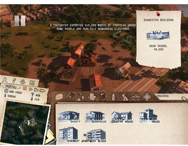 Tropico 3 construction menu