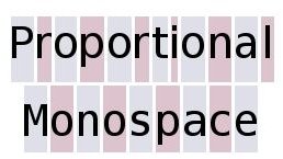 Proportional monospace font widths