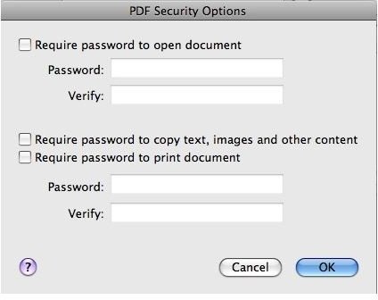 set password for pdf file mac