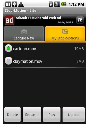 Androind camera app Stop-Motion - Lite