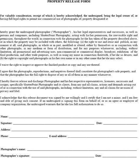 property release form