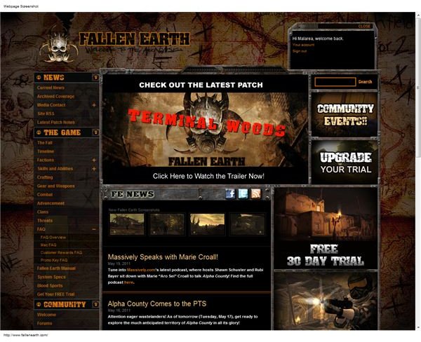 Fallen Earth website