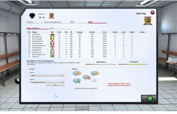 Half time team talks in FIFA Manager 10 can be used to instill a new sense of belief into your team of players