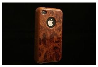 Handcrafted Bubinga Burl Case for iPhone 4