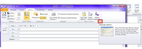 Fig 5 - Choose Email Delivery Time in MS Outlook - Step 1