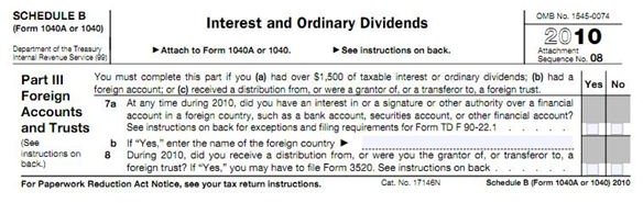 Schedule B Form 1040A