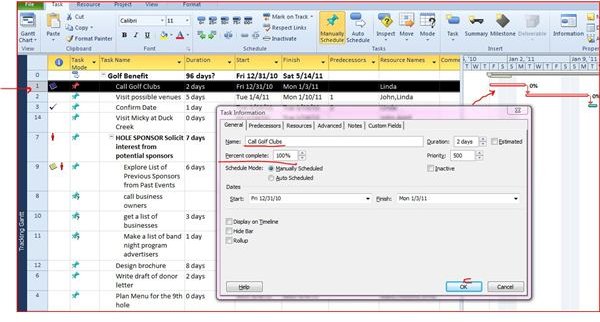 Calculate work Task Information view 1