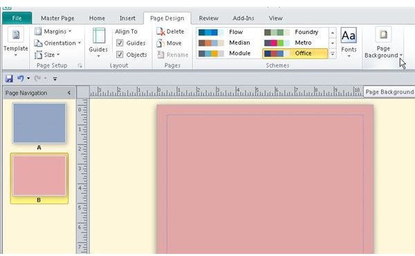 microsoft publisher master page vs normal page