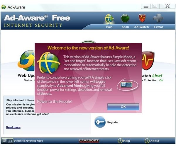 Lavasoft Ad-Aware 2011 Interface