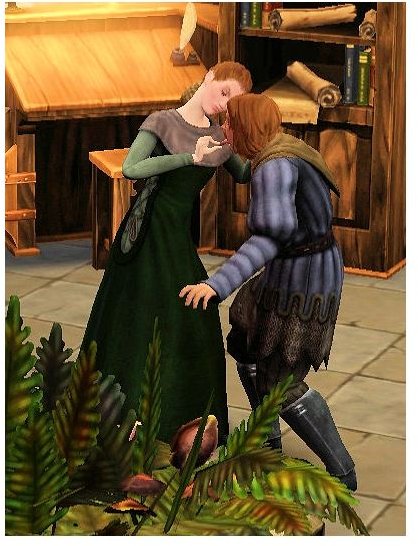 The Sims Medieval Physician Diagnosing Sim
