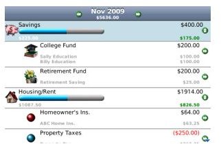 MiBudget Nov Budget Categories and Sub