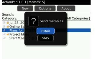 ActionPad screenshot send