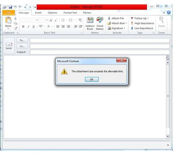 How to Remove the Outlook Attachment Size Limit Warning