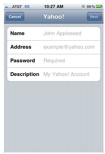 iPhone Email Setup: Enter account information