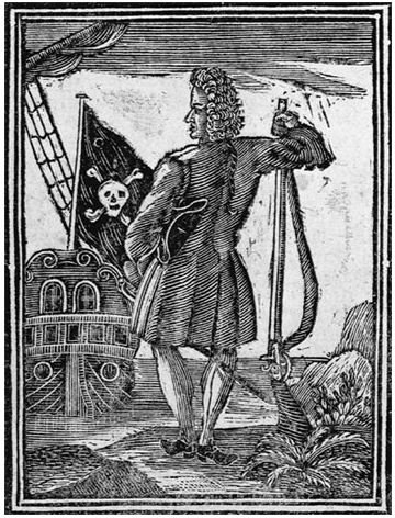 pirate stede bonnet- 1725 woodcut- known for fashionable dress