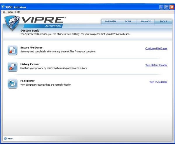 Figure 6 - Vipre Tools Tab