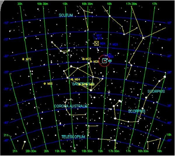 Detailed map of Sagittarius