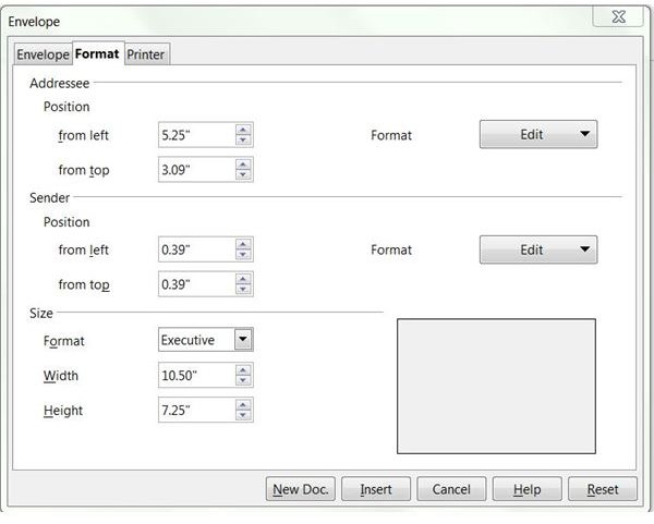 Format Envelope