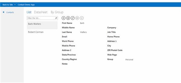 Figure 6 Contact App