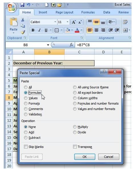 Paste Formula into Rest of Column