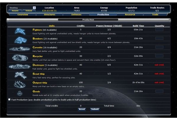 astro empires defenses table