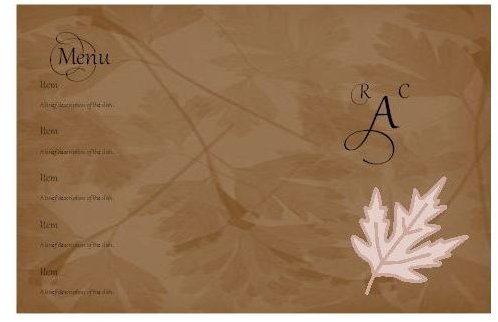 Autumn Wedding Menu Card Template