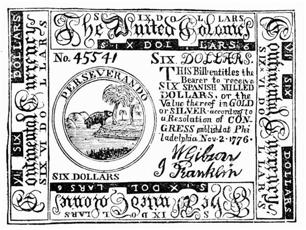 Continental six dollars copy 1875 Wikimedia Commons
