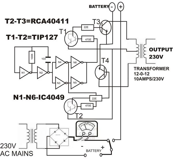 Inverter circuit schematic