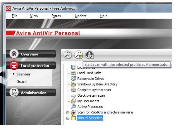 Profile Scanner as Administrator