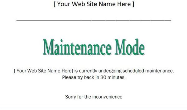 Tips on How to Temporarily Post a Maintenance Web Page