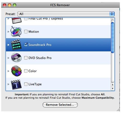 FCS Remover Just for Soundtrack Pro