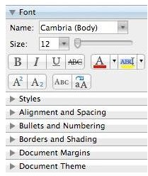 Format text in Microsoft Word for iMac